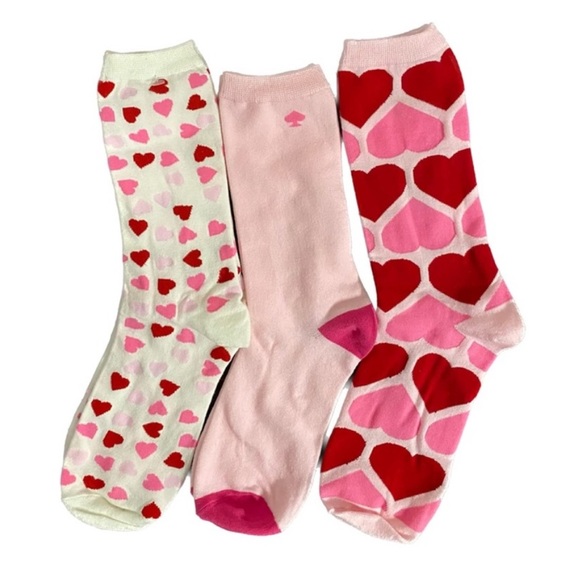 kate spade Accessories - Kate Spade Valentines Day Crew Socks - 3 Pack